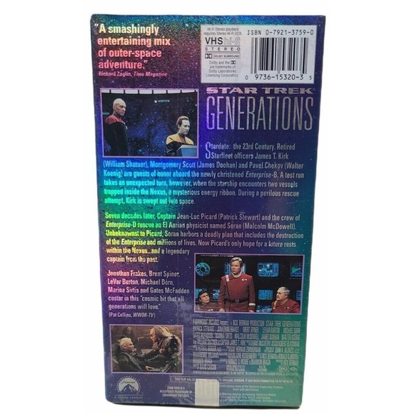 Star Trek: Generations (VHS, 1995) Super Rare Holographic sealed William Shatner - Picture 2 of 3